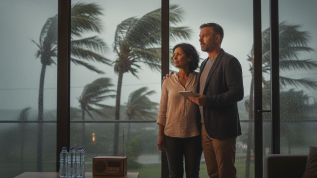 Maison sous forte pluie, checklist cyclone à Maurice et bons réflexes