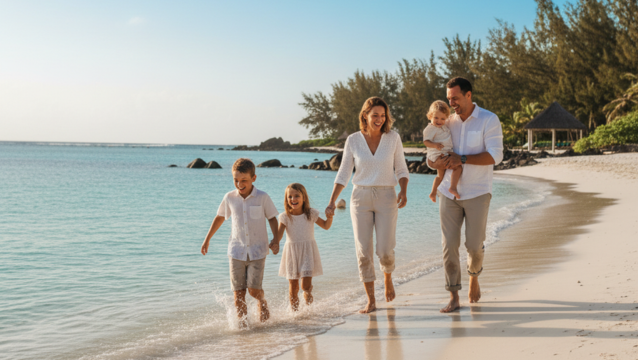 Personnes profitant du soleil à l’île Maurice, signe d’une vie d’expatrié plus détendue