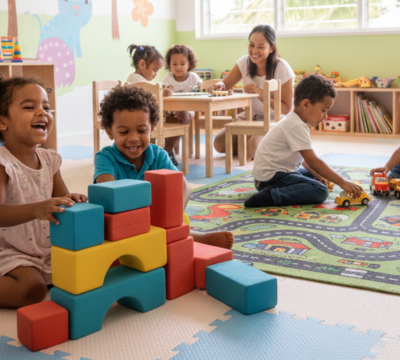 Crèche à l’île Maurice, enfants et éducatrice en activité (tarifs et critères de choix)